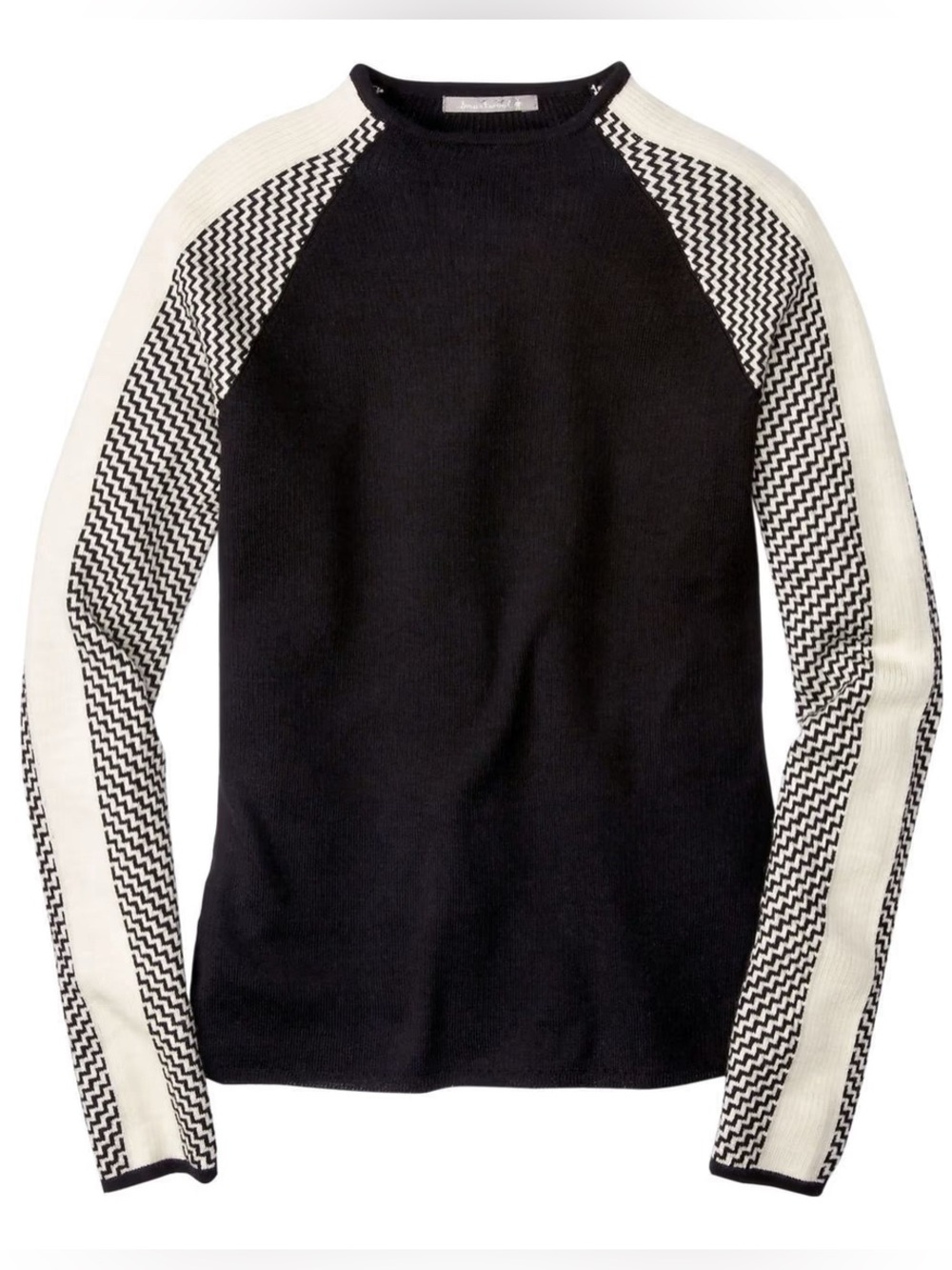 Smartwool ✨ Base Layer Ski Sweater Black and Ivory Merino Wool Blend